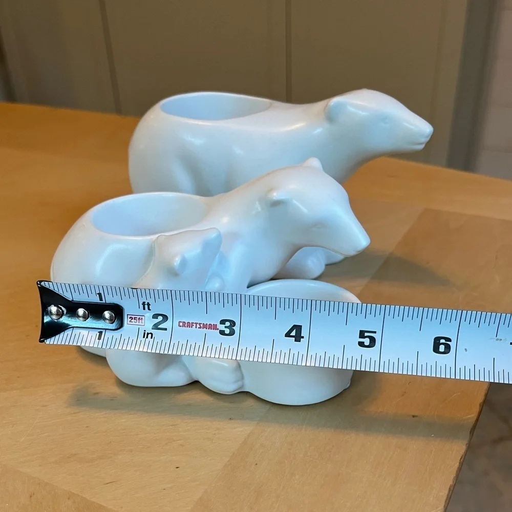 Yankee Candle Polar Bear Family Tea Light & Votive Candle Holders Set of 2